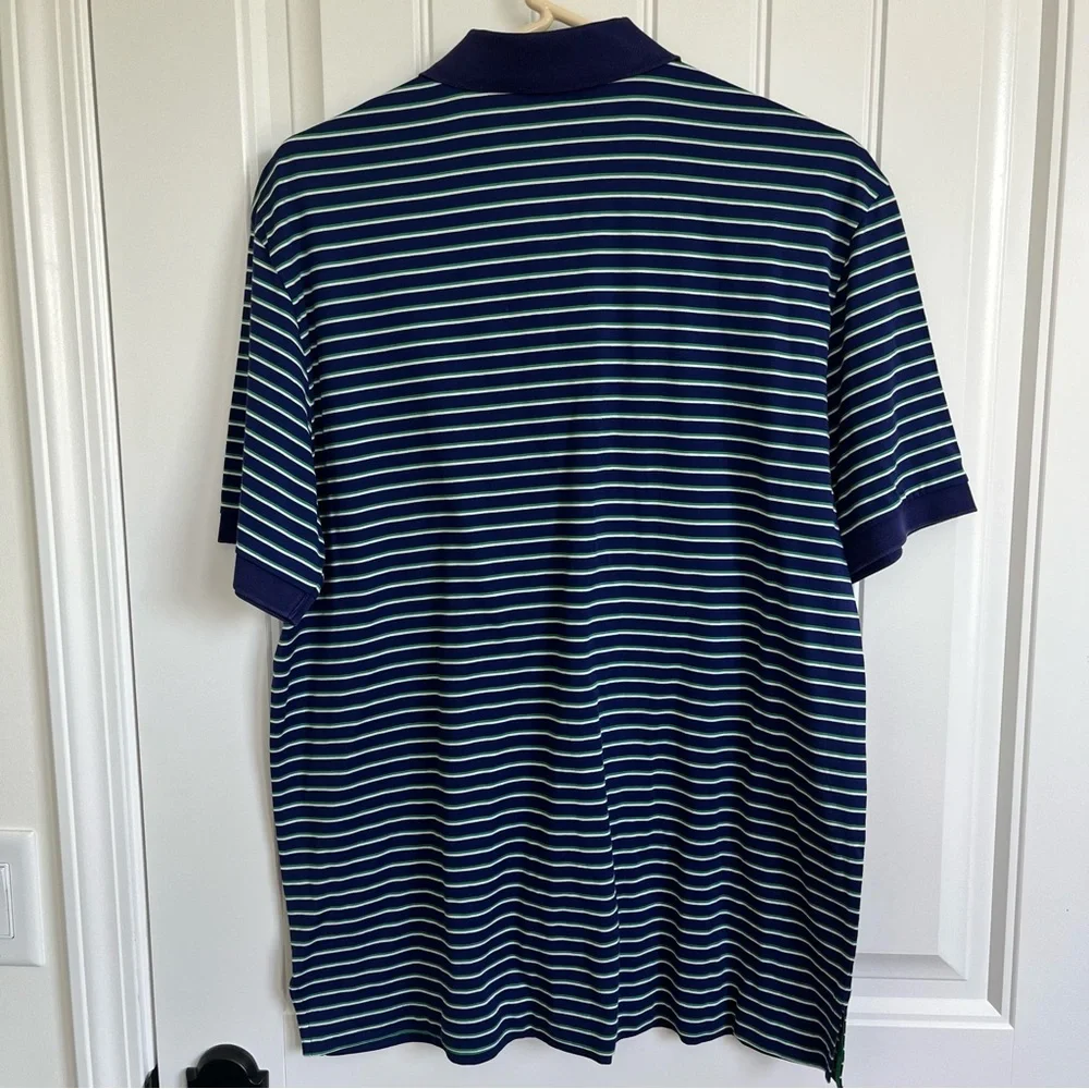 Polo Golf Ralph Lauren Men’s Pro Fit Short Sleeve Polo purple green stripe large